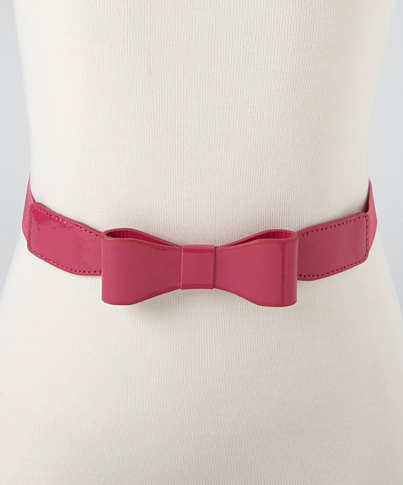 hot pink bow belt